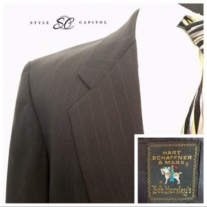 Hart Schaffner Marx 42R Black Pinstripe Blazer
